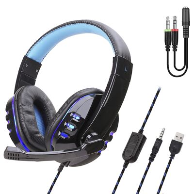 Headset SY733MV. Gaming headphones with microphone, minijack connection for PC, laptop, PS4, Xbox One, mobile, tablet. Volume Control DMAL0040C30