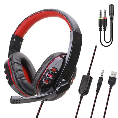 Headset SY733MV. Gaming headphones with microphone, minijack connection for PC, laptop, PS4, Xbox One, mobile, tablet. Volume Control DMAL0040C50