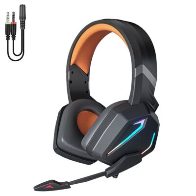 SY820MV headset with led lights. Gaming headphones with microphone, minijack connection for PC, laptop, PS4, Xbox One, mobile, tablet. DMAL0043C17