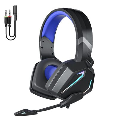 SY820MV headset with led lights. Gaming headphones with microphone, minijack connection for PC, laptop, PS4, Xbox One, mobile, tablet. DMAL0043C30