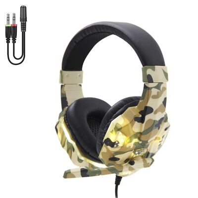 SY830MV-Headset mit LED-Leuchten. Gaming-Kopfhörer mit Mikrofon, Miniklinken-Anschluss für PC, Laptop, PS4, Xbox One, Handy, Tablet. Lautstärkeregler DMAL0041C61