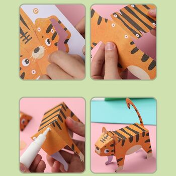 Kit de création d'origami en papier 3D. Figures d'animaux. DMAL0028C20 3