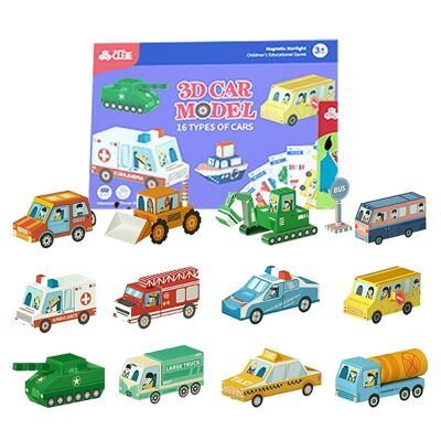 Kit manualidades 3D papel origami. Figuras de coches. DMAL0028C32