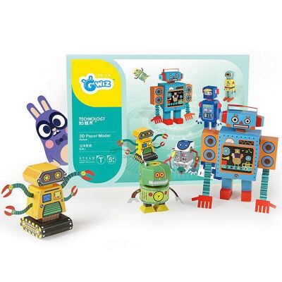 ORIGAMI 3D paper craft kit. Robot Kingdom figures. DMAL0027C20