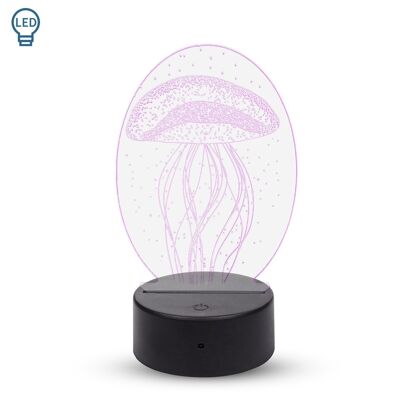 3D effect ambient lamp, Medusa design. Interchangeable RGB lights, with effects and remote control. DMAF0058CT303