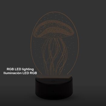 Lampe d'ambiance à effet 3D, design Medusa. Lumières RVB interchangeables, avec effets et télécommande. DMAF0058CT303 4