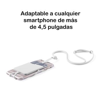 Lanière en silicone Veltux pour smartphone, avec porte-cartes et mousqueton. DMAD0155C01 2