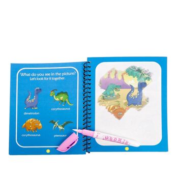 Livre de coloriage dans les dinosaures de conception de l'eau. Peinture magique pour enfants, réutilisable. Dessinez et peignez sans tacher. Comprend un marqueur d'eau. DMAH0166C35 2