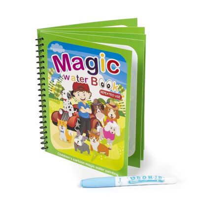 Water coloring book puppies design. Magic paint for children, reusable. Draw and paint without staining. Includes water marker. DMAH0166CV1