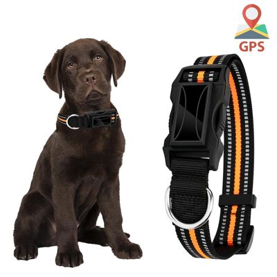 Special GPS locator for dogs and pets. BDS+LBS+AGPS. Necklace from 40 to 64cm in diameter, reflective. DMAL0065C15