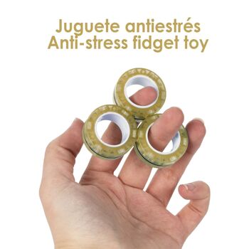 Magnetic Fidget Glow Rings, anneaux magnétiques, brillent dans le noir. Jouet anti-stress, anxiété, concentration. DMAG0044C15 3
