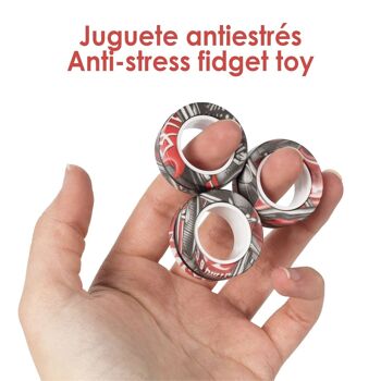 Magnetic Fidget Rings, anneaux magnétiques au design exclusif. Jouet anti-stress, anxiété, concentration. DMAG0066C0450 3
