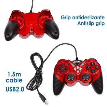 Manette de jeu USB pour PC, avec câble. 12 boutons, joysticks analogiques. DMAG0016C50 3