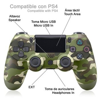 Manette sans fil avec vibration compatible PS4. Fonctions complètes. DMAF0019C81 3