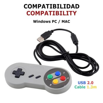 Manette rétro classique USB, compatible PC et Mac.DMAG0021C04 2