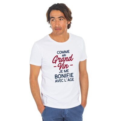 Tshirt blanc comme un grand vin je me bonifie avec l'âge waf