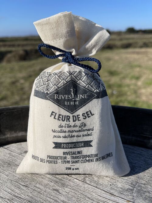 Fleur de sel tissu 250 g de l'île de Ré