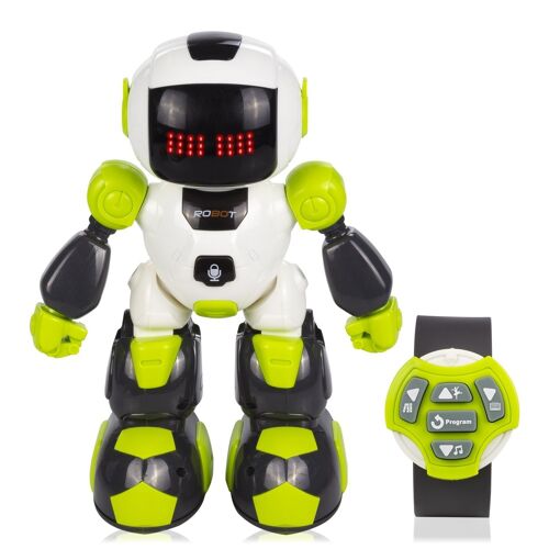 Mini Robot por control remoto. Mando a distancia infrarrojo pulsera. Funciones programables. Modos automáticos: baila, cuenta historias, música. DMAG0013C22