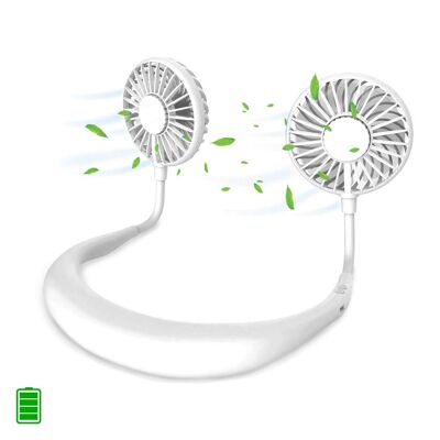 Mini dual headband neck fan with rechargeable battery DMAC0094C01