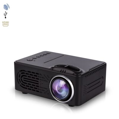 Mini video projector 814. Supports HD 1080P. From 25 to 80 inches, 1000:1 contrast, built-in speaker and remote control. DMAF0142C00