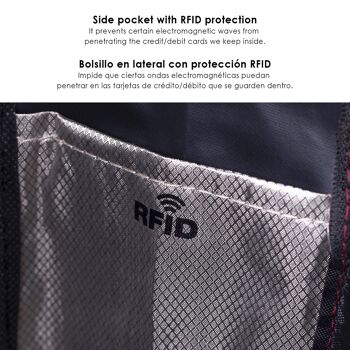 Sac à dos antivol Komplete en polyester 300D, avec prise USB externe. Poche latérale avec protection RFID. DMAD0004C00 3