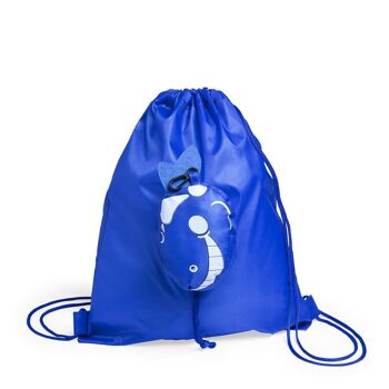 Sac à dos pliable avec cordon de serrage Kissa pour garçon, en polyester 190T. Petit plié en forme de baleine. DMAH0015C30 3