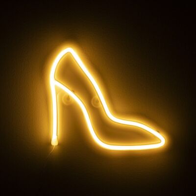 Ciondolo giallo caldo al neon, design scarpa con tacco alto. DMAN0111C15V02