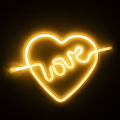 Ciondolo giallo fluo con design Love Heart. DMAN0111C15V10