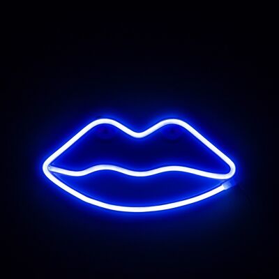Neon-Anhänger blaues Design Lippen. DMAN0111C30V05