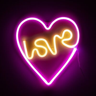 Ciondolo neon bicolore con disegno Love. DMAN0111C91V01