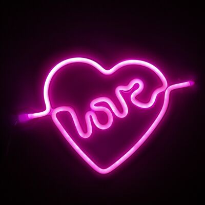 Neon pendant fuchsia Love Heart design. DMAN0111C58V10