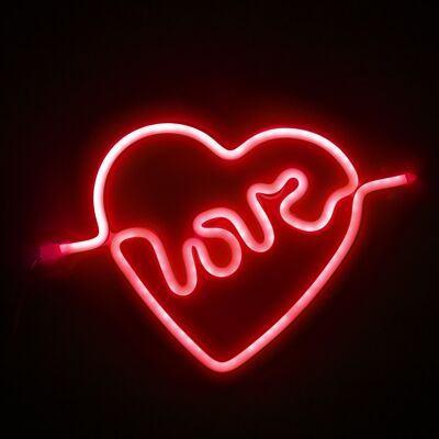 Pendentif néon rouge design Heart Love. DMAN0111C50V10