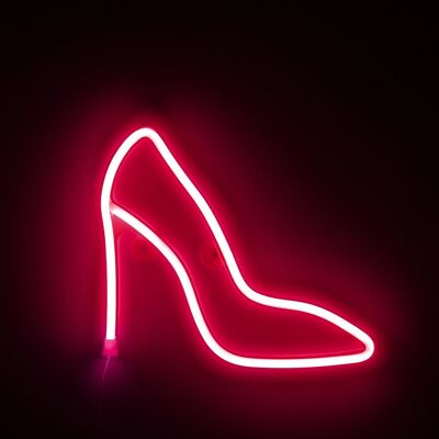 Ciondolo rosso neon, design scarpa con tacco alto. DMAN0111C50V02