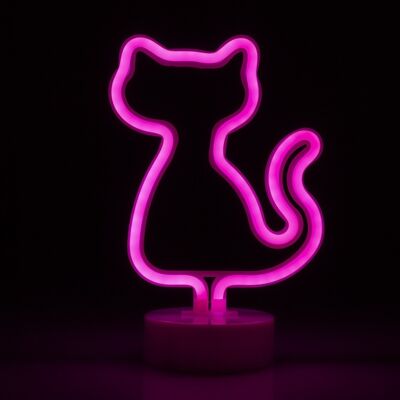 Fuchsia neon with base, Cat design. DMAN0113C58V01