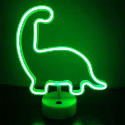 Green neon with base, Dinosaur design. DMAN0112C20V03