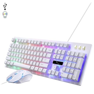 G20-Gaming-Tastatur- und -Mauspaket mit RGB-Beleuchtung. Maus 1600 dpi. DMAD0207C01