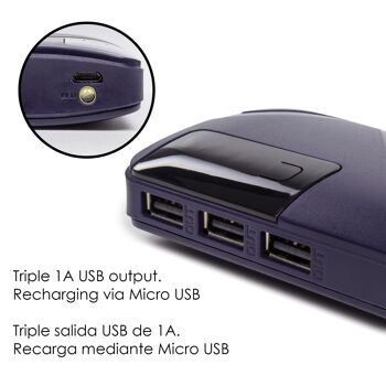 Powerbank R8 26 000 mAh avec indicateur de pourcentage de charge, triple sortie USB 1A. DMAD0059C32 3