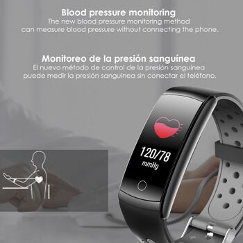 Bracelet intelligent Q8T avec température corporelle, multisports, moniteur de fréquence cardiaque et tension artérielle DMAD0182C50 3