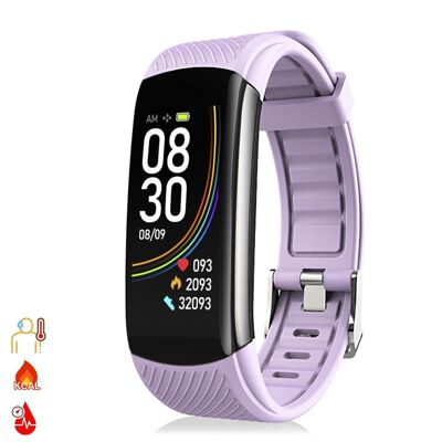 Pulsera inteligente T118 con medición de temperatura corporal, O2 en sangre y tensión DMAC0049C60