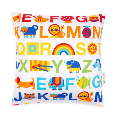 Funda de almohada ABC arcoiris - 60 x 40cm