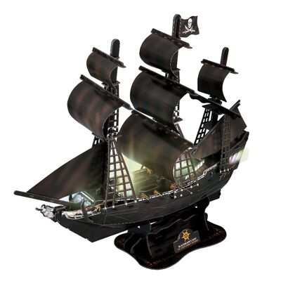 3D puzzle ship LA PERLA NEGRA with LED lights. 50.4*19*43 cm, 111 pieces. DMAL0139C91V3