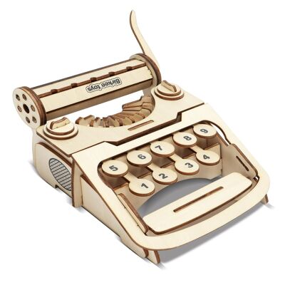 Puzzle 3D en bois machine à écrire 48 pièces. 14x16.5x8.5cm. DMAL0163C10