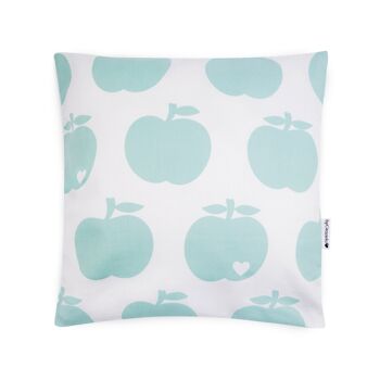 Housse de coussin réversible pomme menthe / pois - 60x40 1