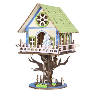 Puzzle 3D in legno XL Princess casa sull'albero 37 pezzi. 24,5x24,5x57,5 cm. DMAL0187C91
