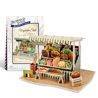 Puzzle 3D WORLD STYLE FRANCE Traditional Vegetable Stall DMAL0137C91V3