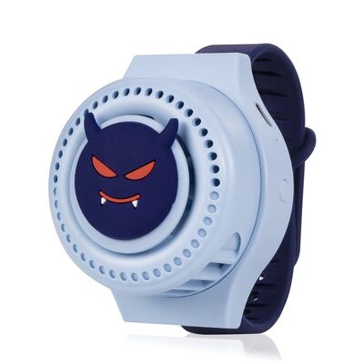 Reloj ventilador portátil con batería de 300mAh. Diseño diablillo. 3 velocidades. DMAF0176C30