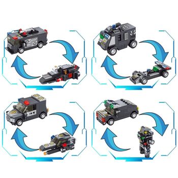 Robot policier, 832 pièces. Construisez 8 modèles individuels avec 2 formes chacun ou 2 véhicules moyens. DMAK0312C04 3