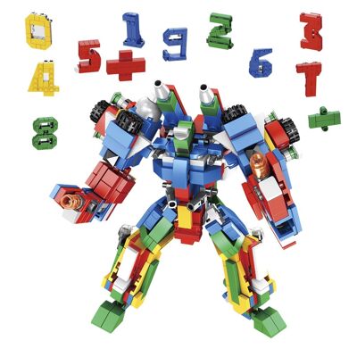12-in-1-Digitalroboter mit 570 Teilen. Baue 12 individuelle Modelle mit jeweils 2 Formen: Mathe lernen + Fahrzeug. DMAK0295C91