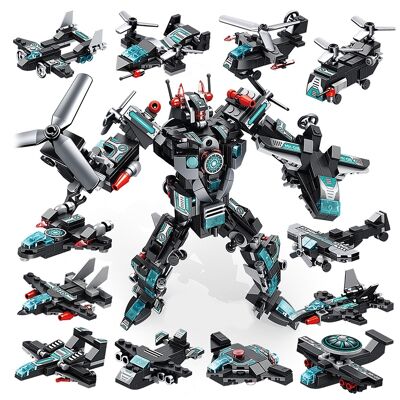 Super Pioneer Robot 12 in 1, with 577 pieces. Build 12 individual models with 2 shapes each. DMAK0288C91