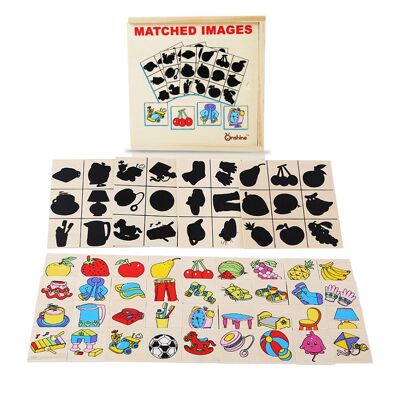Holzpuzzle für Kinder, passendes Spiel 40 Teile. Lernspielzeug für Kleinkinder. DMAN0115C91